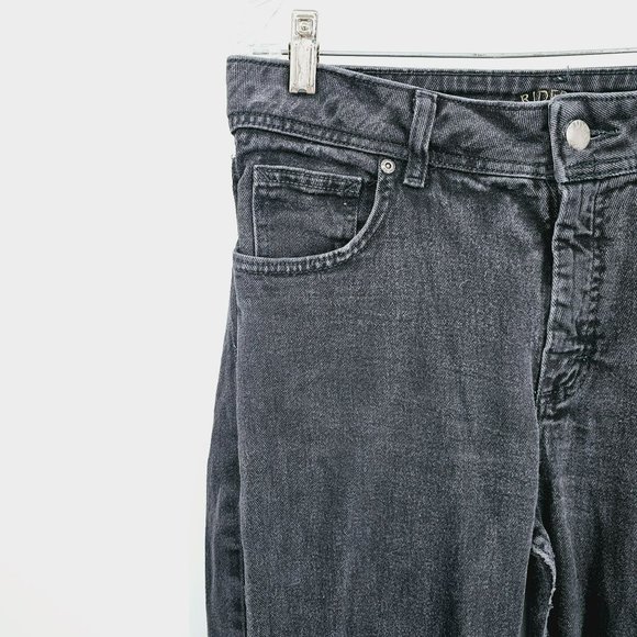 Riders by Lee Classic Fit Straight Leg Jeans 12 L Long Black Faded Cotton Denim - Picture 4 of 10